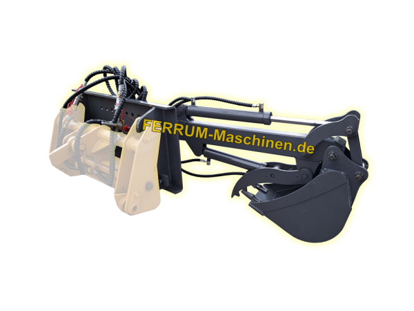 Hydraulischer Löffelbagger mit Greiffunktion und Schwenkfunktion für FERRUM Radlader / Hoflader