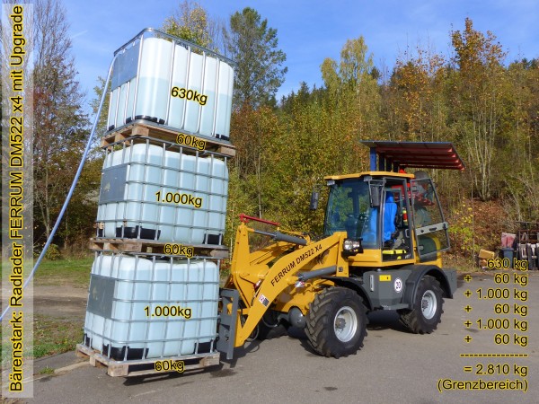 Hoflader / Radlader FERRUM DM522 x4 mit Upgrade und 2.800kg auf der Gabel