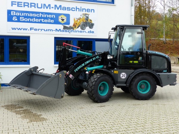 Radlader 2,2 Tonnen Hubkraft FERRUM DM416 x4 V2 Modell 2024 in schwarz / türkis
