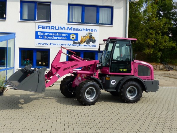 Radlader 2,2 Tonnen Hubkraft FERRUM DM416 x4 V2 Modell 2024 in RAL 4010 Telemagenta Pink