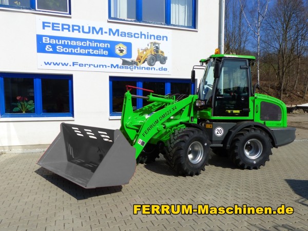 Radlader 2,6 t Hubkraft FERRUM DM522 x4 - über 2.600 kg leuchtgün RAL6038 MU